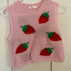Strawberry Vest. Pink, medium.